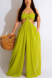 Halter Cutout Wide-Leg Jumpsuit