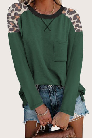 Leopard Print Shoulder Blouse