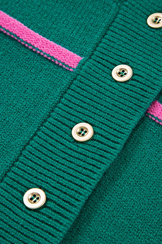 Striped Button-Front Sweatshirt