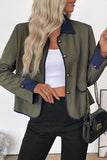Contrast Decorative Flap Pocket Jacket