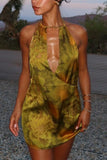 Floral Halter Neck Casual Dress