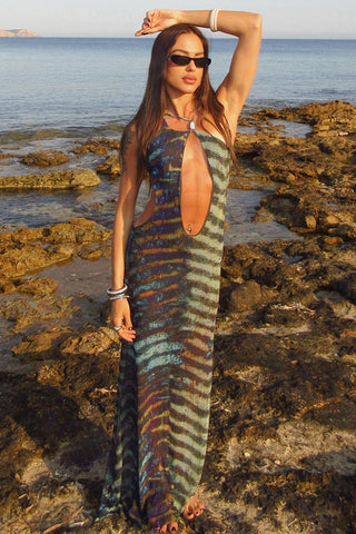 Strappy Open-Back Maxi Casual Dress