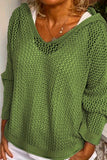 Casual Knit V-Neck Blouse