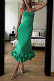 Spaghetti Strap Flounce Dress