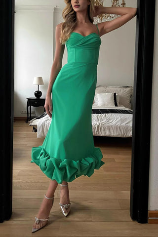Spaghetti Strap Flounce Dress