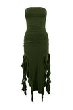 Strapless Ruched Vacation Dress