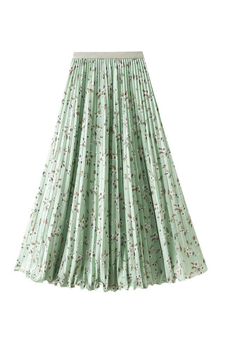 Floral Pleated Maxi Skirt