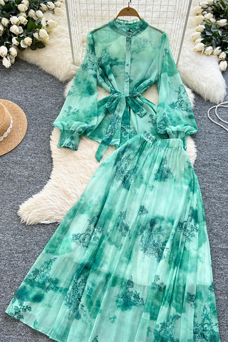 Elegant Printed Skirt Set