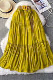 Tiered Maxi Skirt with Belt