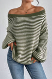 Oversized Striped Knit Sweater