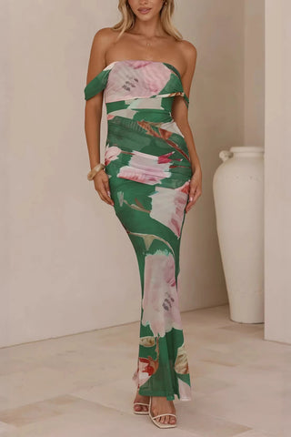 Floral Off-Shoulder Maxi Dress
