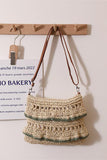 Woven Shoulder Bag with Leather Strap
