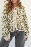 Tie-Front Leopard Cardigan