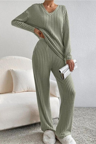 Ribbed Knit Lounge Set