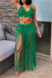 Crochet Fringe Skirt Set