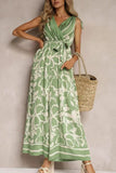 Wrap V-Neck Print Jumpsuit