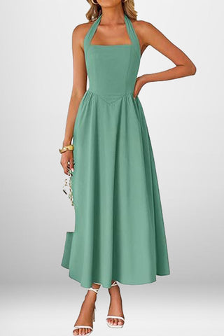 Halter-Neck Midi Dress