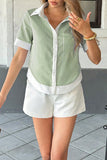 Striped Button-Front Polo Shirt