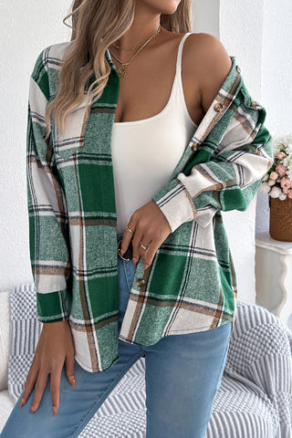 Stylish Plaid Button-Up Jacket