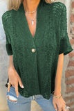 Button-Front Short Sleeve Cardigan