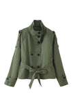 Buttoned Belted Jacket