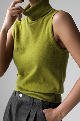 Sleeveless Turtleneck Tank Top