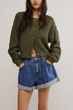 Button-Up Cardigan with Relaxed Fit