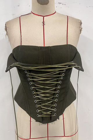 Lace-Up Corset Tank Top