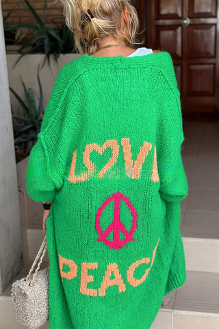 Love & Peace Graphic Cardigan