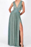 Elegant Evening Gown with Cut-Out Details