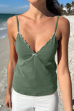 Scalloped V-Neck Tank Top