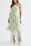 Layered Halter Maxi Dress