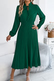 Pleated Midi Casual Dress