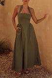 Halter Neck Casual Maxi Dress