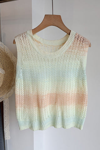 Knit Sweater Vest with Textured Design