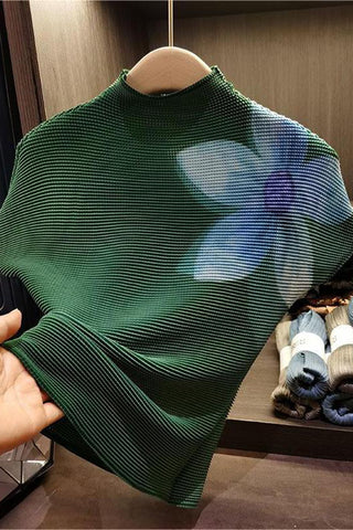 Floral Ribbed Highneck T-Shirt