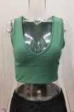 V-Neck Ribbed Tank Top