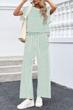 Striped Wide-Leg Pants Set