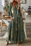 Bohemian Long-Sleeve Maxi Dress
