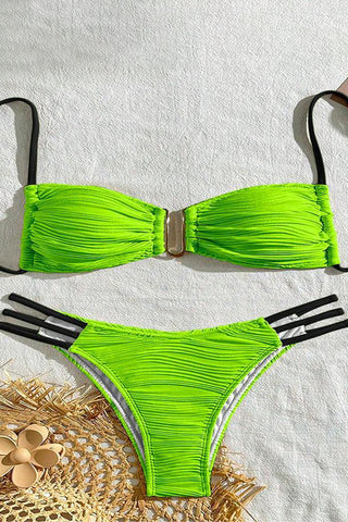 Strappy Bikini Set with Ruched Details