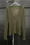 Sheer Knit Long Sleeve Blouse