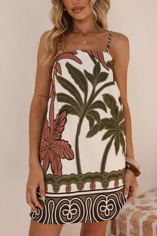 Tropical Print Slip Dress