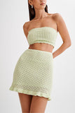 Strapless Knit Skirt Set