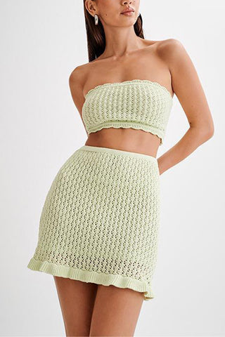 Strapless Knit Skirt Set