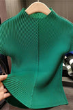 Textured Mock Neck T-Shirt