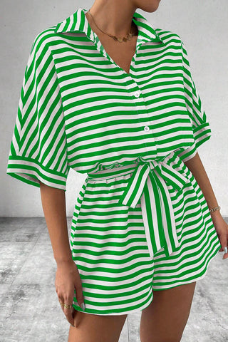 Striped Tie-Waist Romper