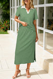 Striped Short-Sleeve Skirt Set