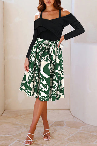 Off-Shoulder Floral Midi Dress