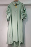 Ruffle-Sleeve Button-Front Dress