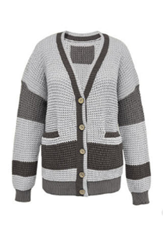 Button-Up Chevron Cardigan